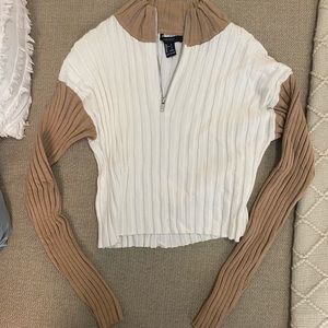 Cropped 1/4 zip sweater